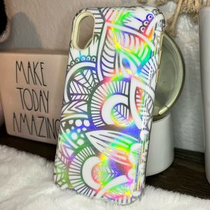 Holographic sturdy iPhone X XS case white